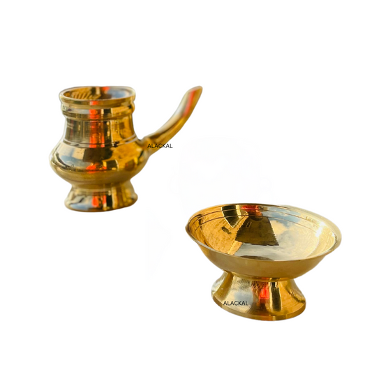 BRASS POOJA KINDI AND SANDAL BOWL | CHANDANAODAM