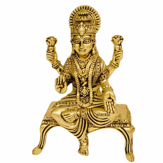 BRASS LAKSHMI IDOL WITH PEEDOM