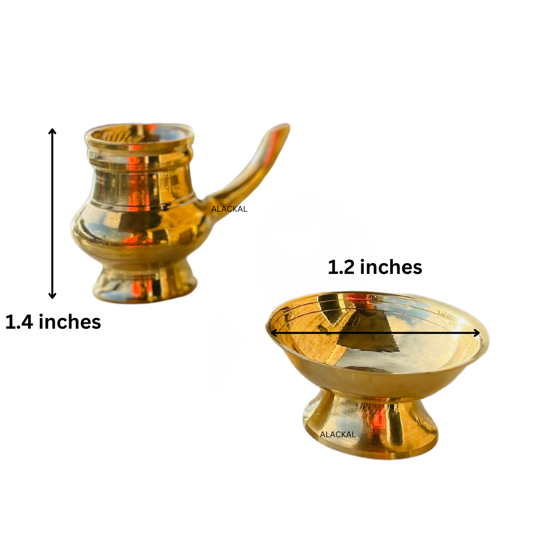 BRASS POOJA KINDI AND SANDAL BOWL | CHANDANAODAM