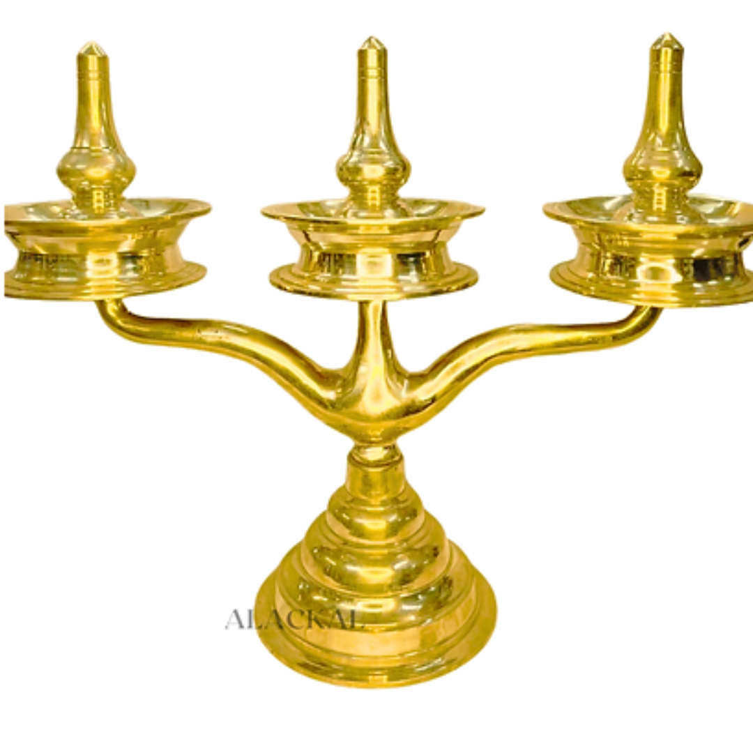 HANDMADE BRONZE KAVARAVILAKKU |THREE LAYER LAMP | OIL LAMP