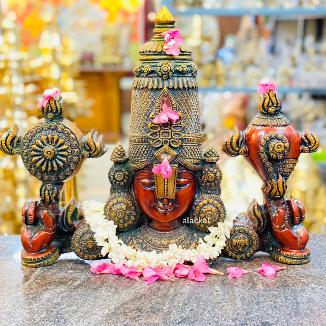 PREMIUM BRASS BALAJI IDOL ( RED COLOUR ) FOR HOME POOJA ROOM | HOME DECOR