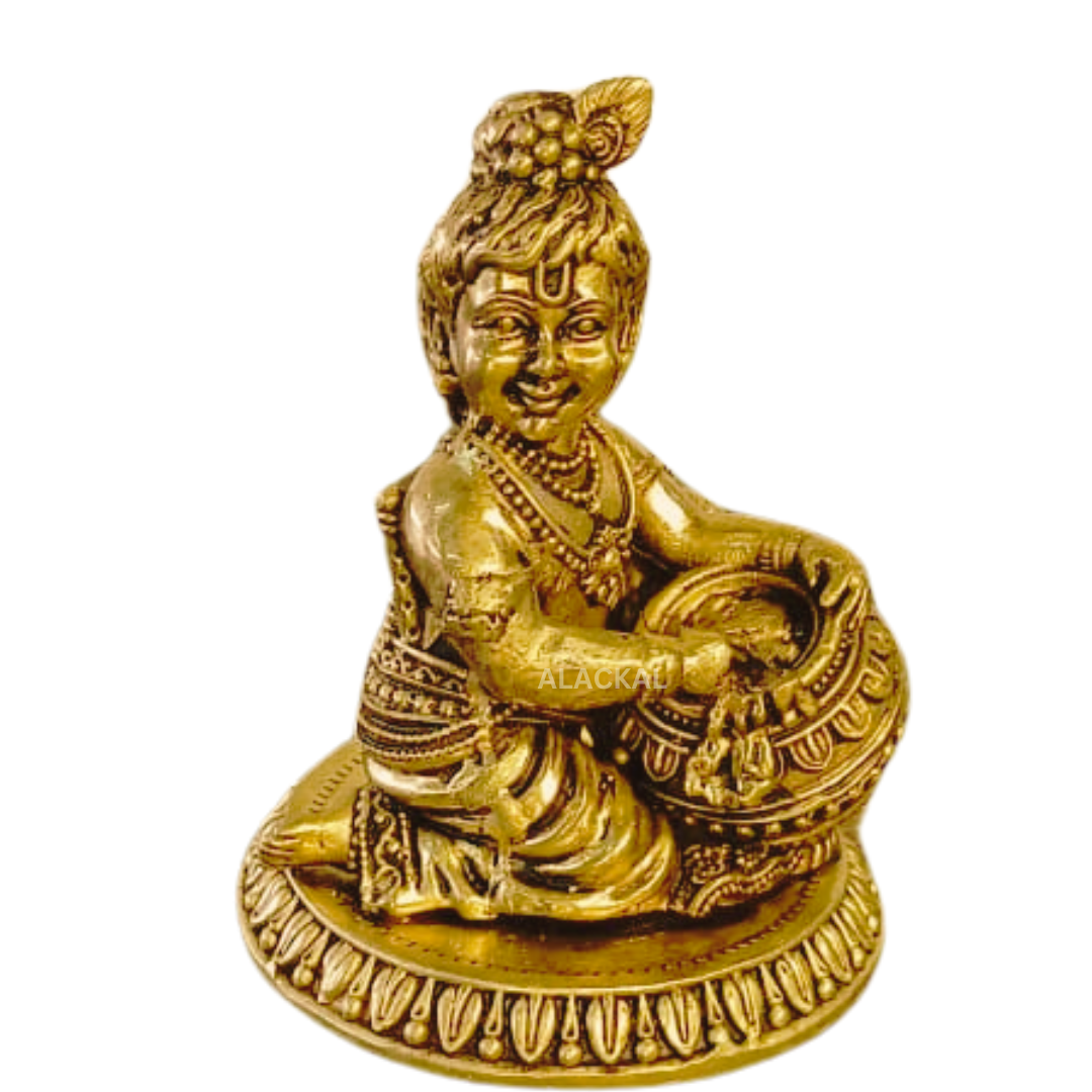 BRASS CUTE LADDU GOPAL | VENNAKANNAN FOR POOJA RITUALS