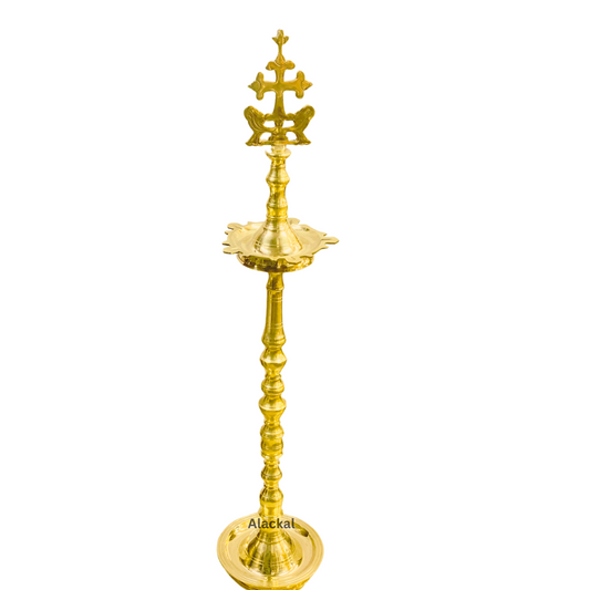 BRASS CROSS LAMP | KURISHU VILAKKU