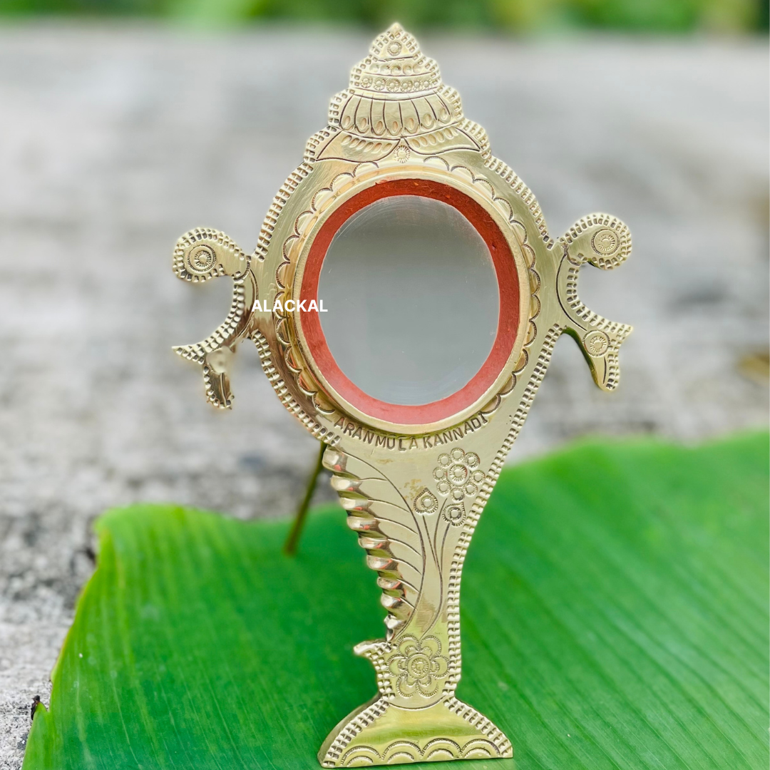 AUTHENTIC HANDMADE ARANMULA KANNADI | METAL MIRROR FOR VISHUKANI