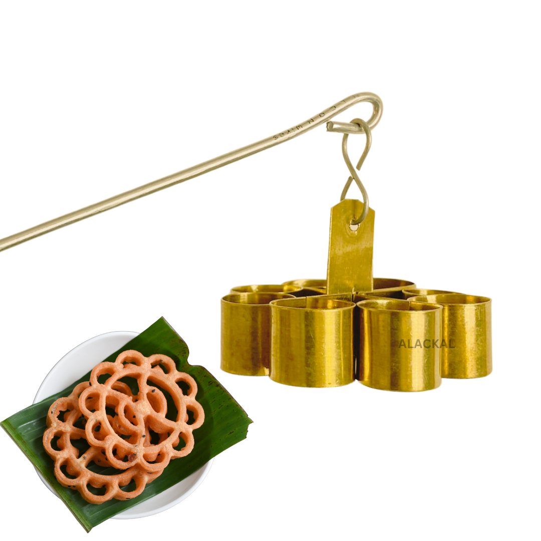 BRASS ACHAPPAM MAKER WITH STEEL HANDLE