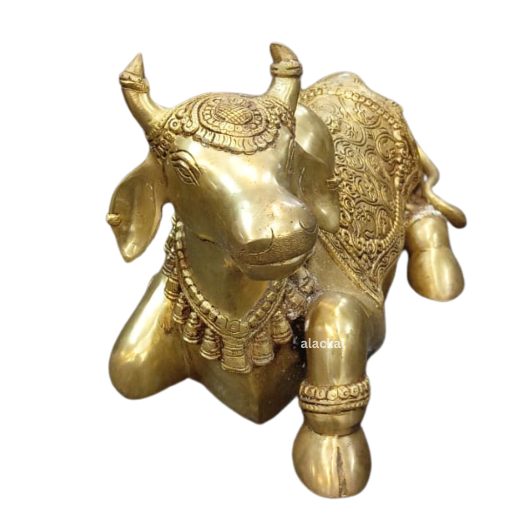 BRASS NANDHI FOR TEMPLES WITH DETAILED DESIGNS