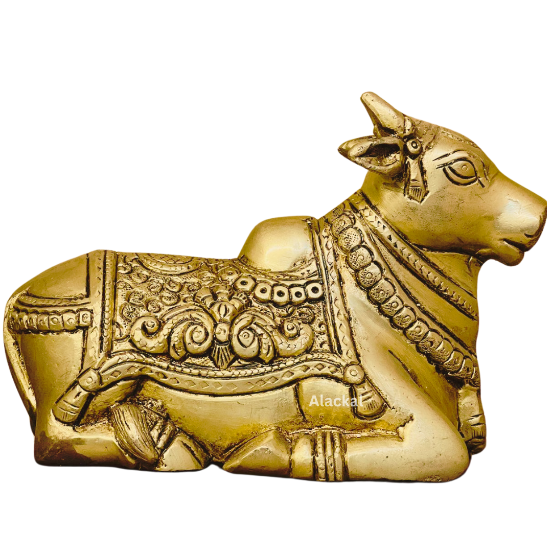 BRASS NANDHI WITH DETAILED DESIGN FOR HOME DECOR | TEMPLE RITUALS