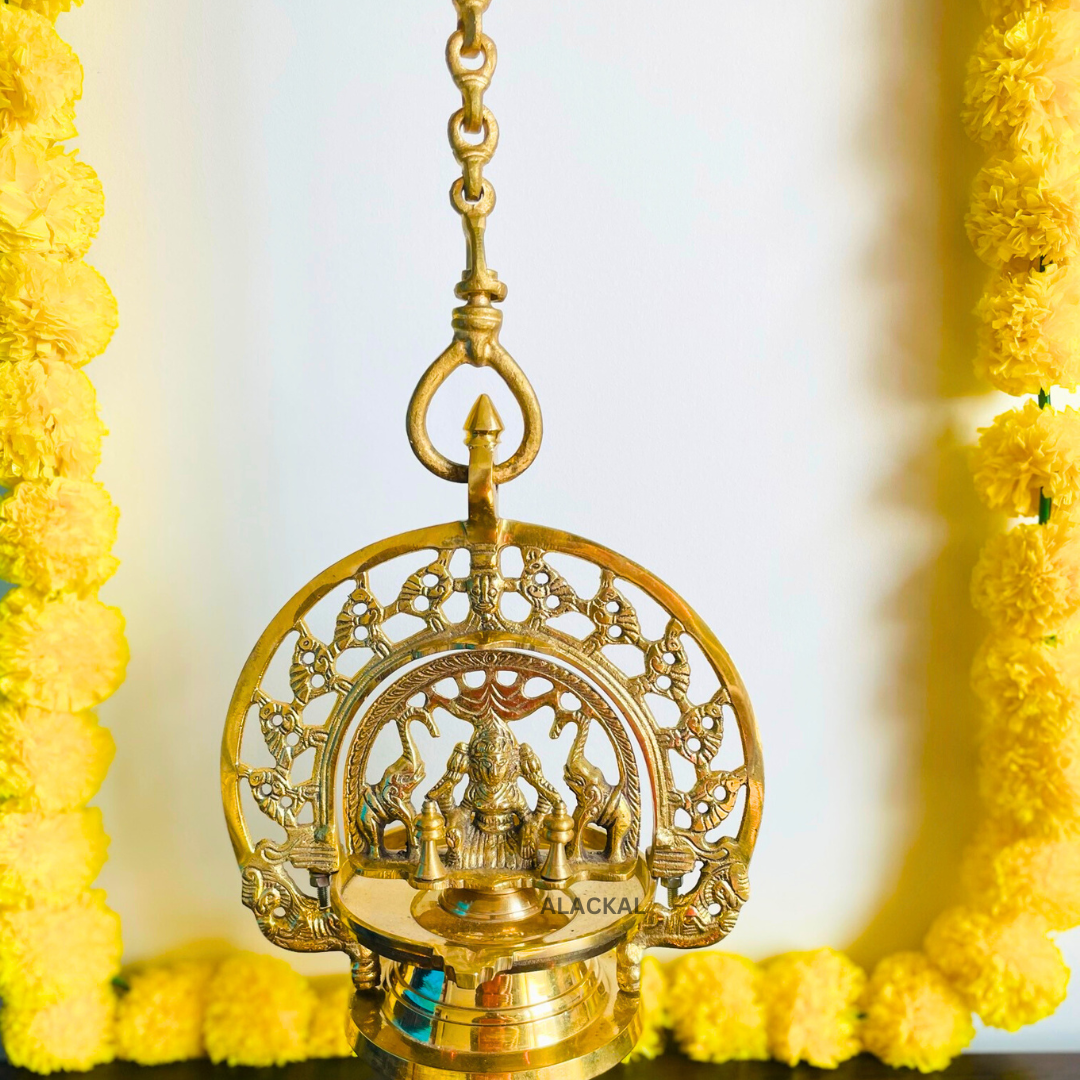 BRASS GAJALAKSHMI HANGING LAMP