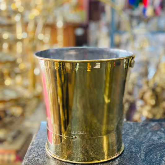 BRASS BUCKET WITH HANDLE ( INSIDE PURE TIN COATED ) FOR TEMPLE SREEKOVIL USAGE