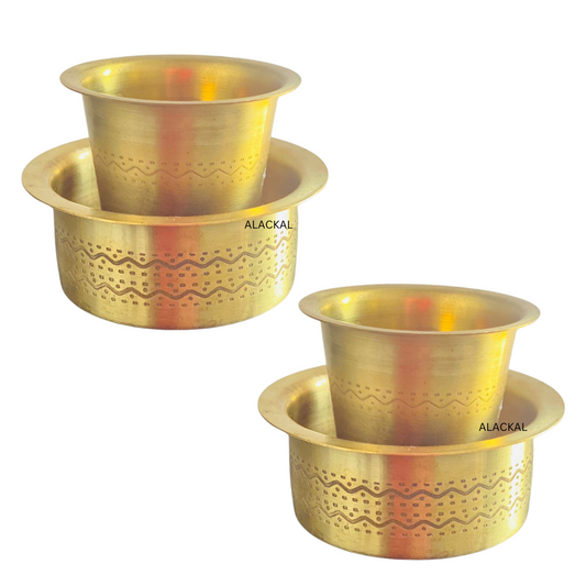 BRASS CUP AND DABRA | FILTER COFFEE CUP AND SAUCER ( PAIR )