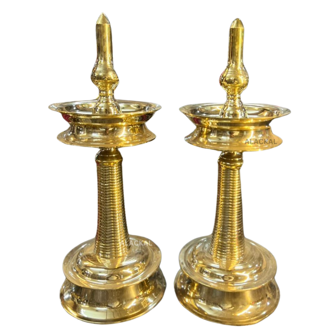 BRASS KERALA LAMP (PAIR ) | OIL LAMP FOR TEMPLES, POOJA RITUALS