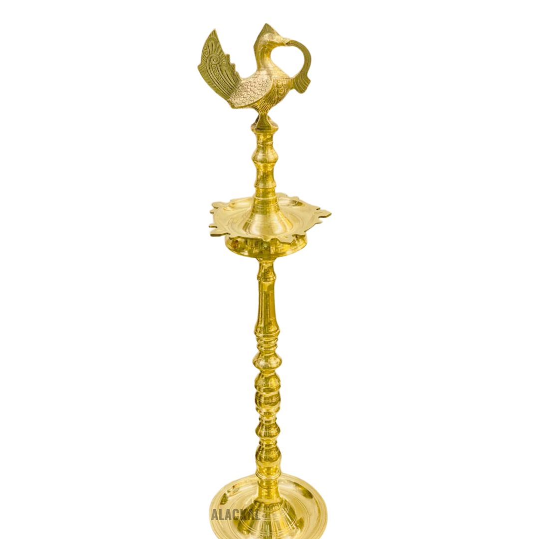 BRASS ANNAPAKSHI VILAKKU - PEACOCK HEADED OIL LAMP