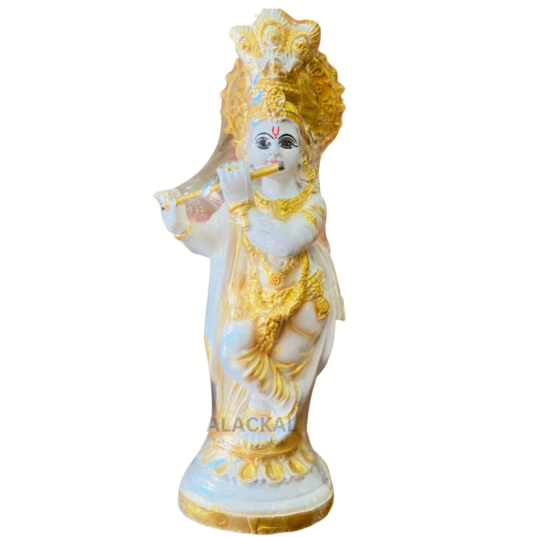 SREE KRISHNA IDOL IN FIBER MATERIAL | WHITE COLOUR | KRISHNA VIGRAHAM FOR VISHU