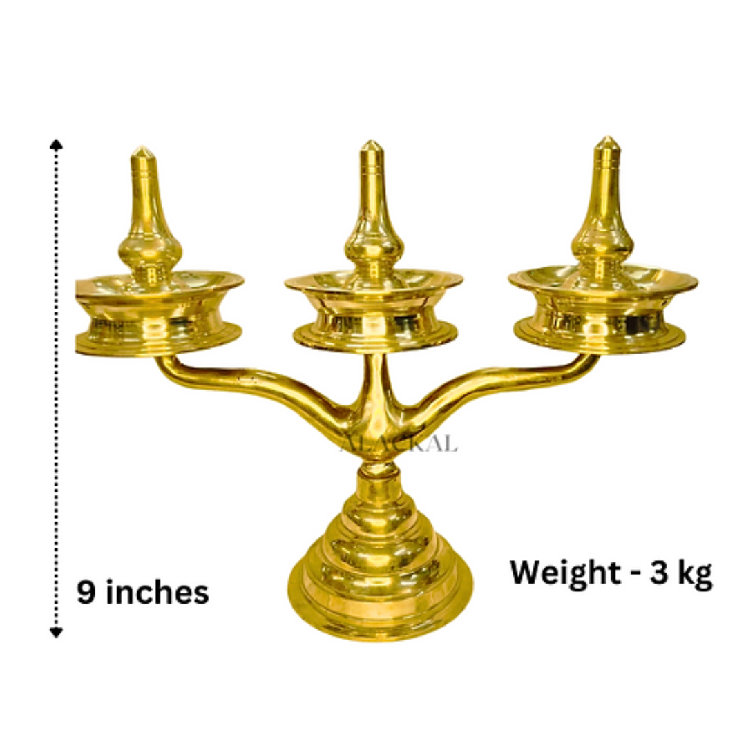 HANDMADE BRONZE KAVARAVILAKKU |THREE LAYER LAMP | OIL LAMP