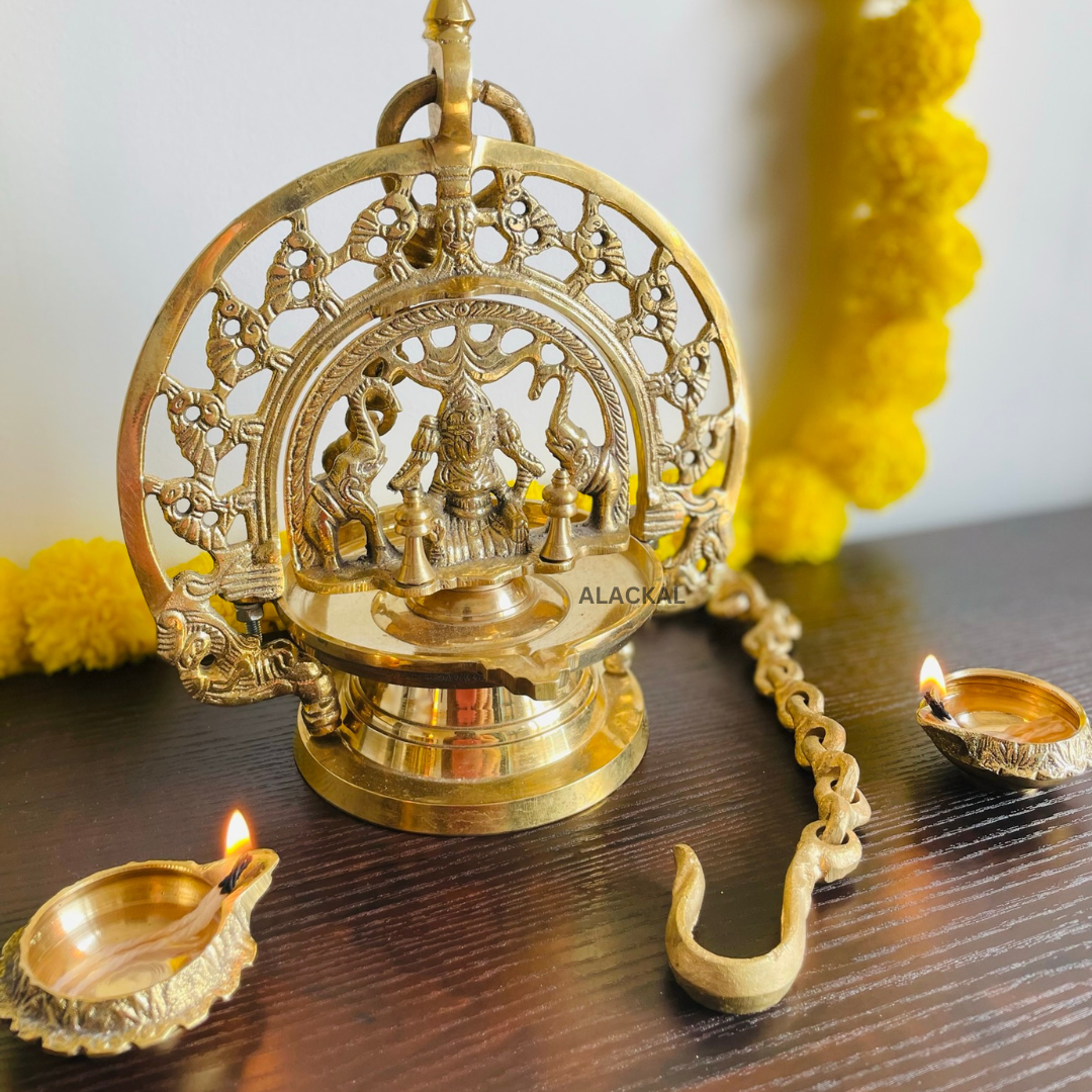 BRASS GAJALAKSHMI HANGING LAMP