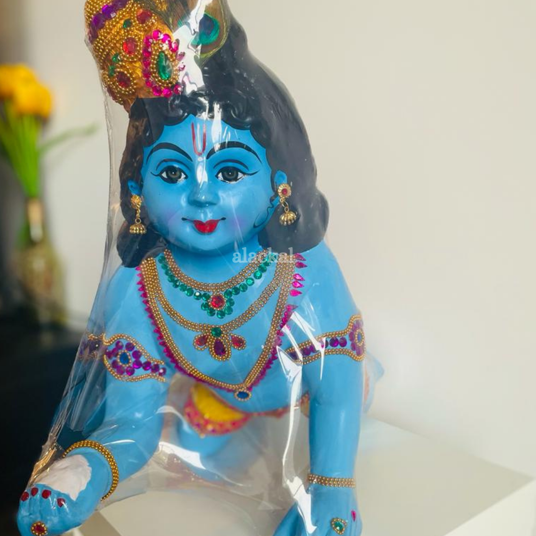 FIBER KRISHNA WITH ORNAMENTS FOR VISHUKANI | LADDU GOPAL