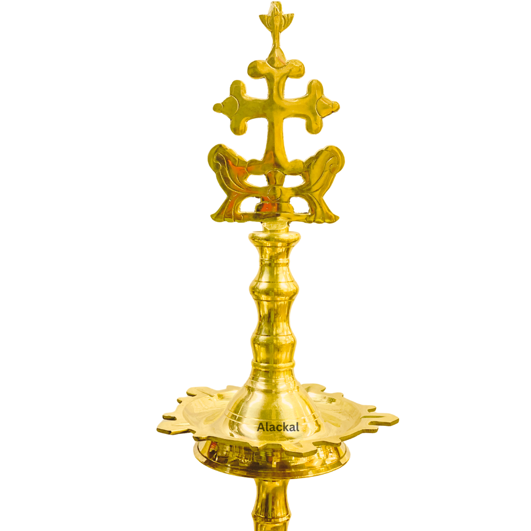 BRASS CROSS LAMP | KURISHU VILAKKU