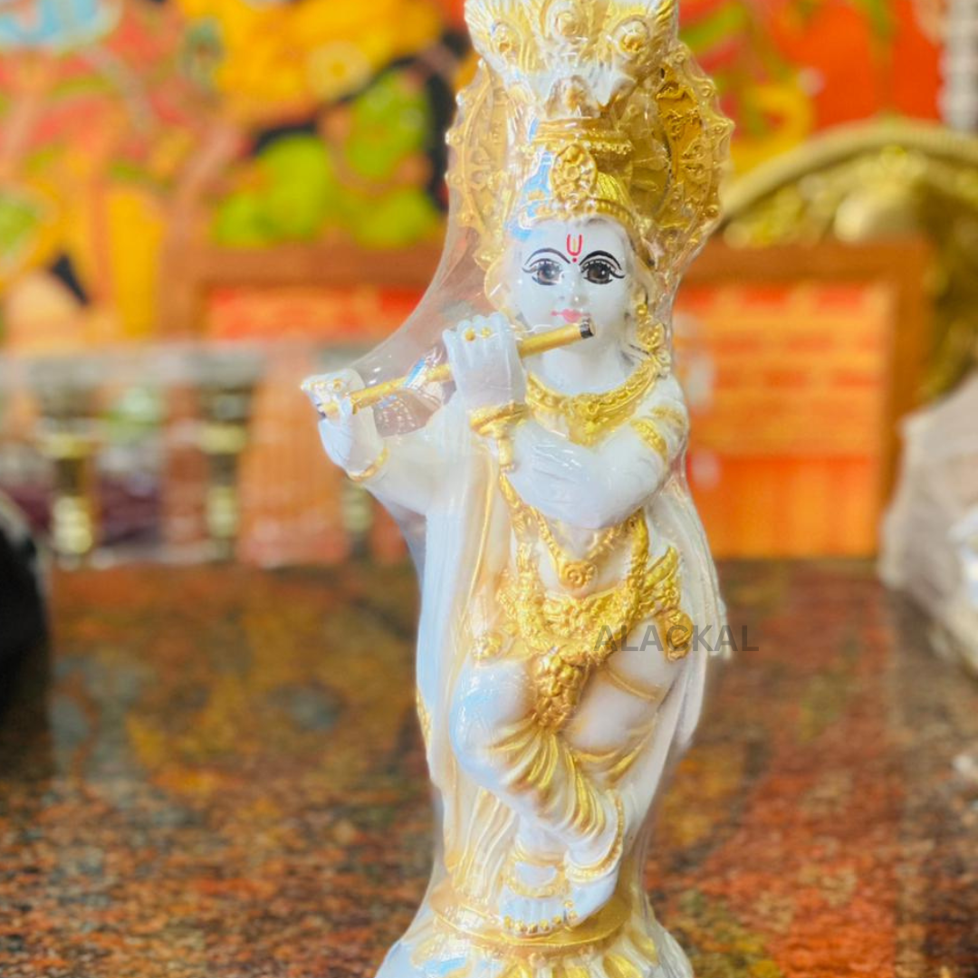 SREE KRISHNA IDOL IN FIBER MATERIAL | WHITE COLOUR | KRISHNA VIGRAHAM FOR VISHU