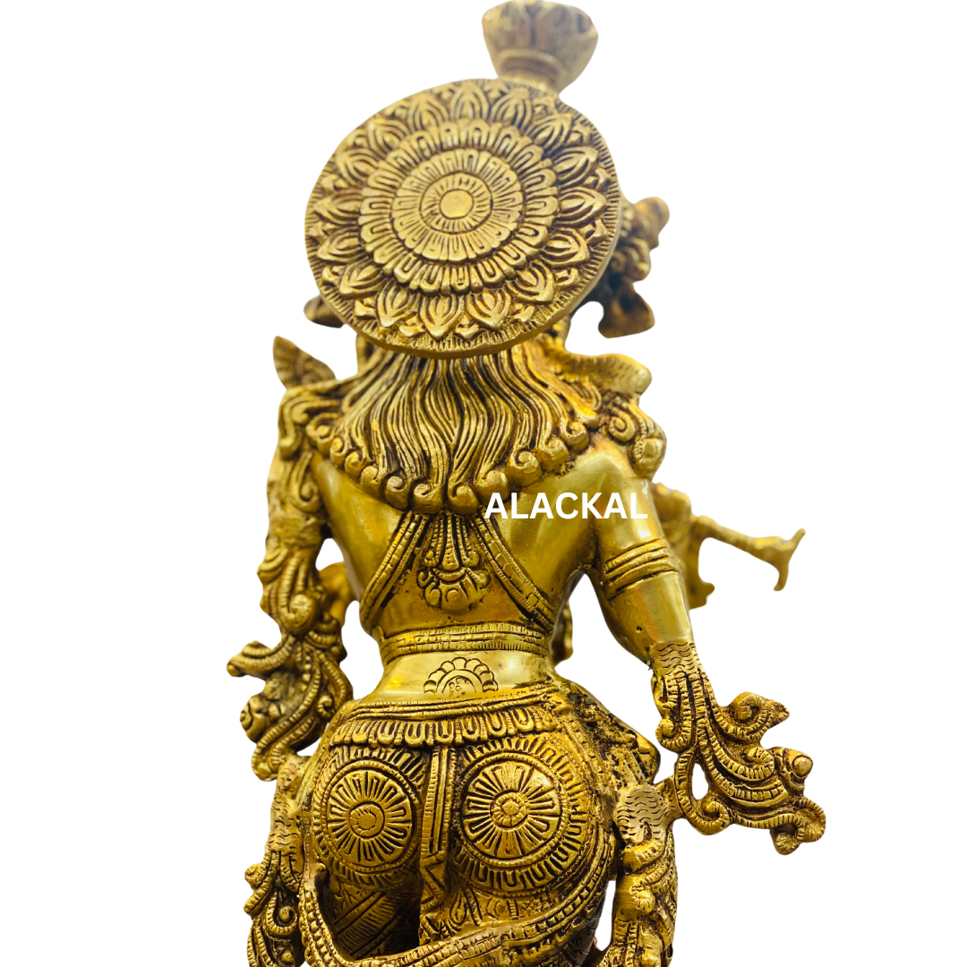 BRASS KRISHNA IDOL 1.5 FEET HEIGHT