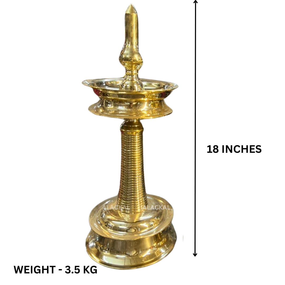 BRASS KERALA LAMP (PAIR ) | OIL LAMP FOR TEMPLES, POOJA RITUALS