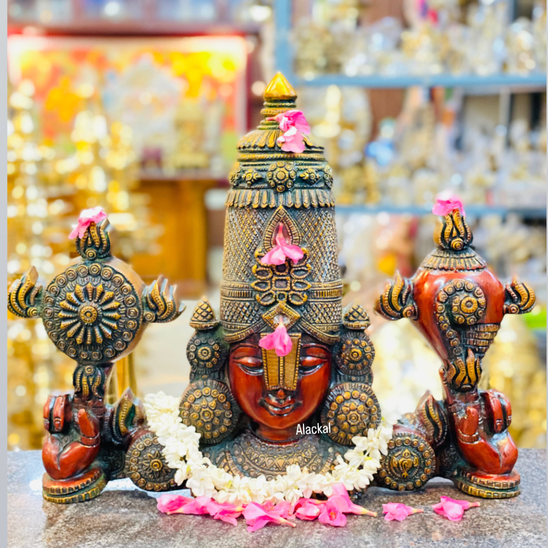 PREMIUM BRASS BALAJI IDOL ( RED COLOUR ) FOR HOME POOJA ROOM | HOME DECOR