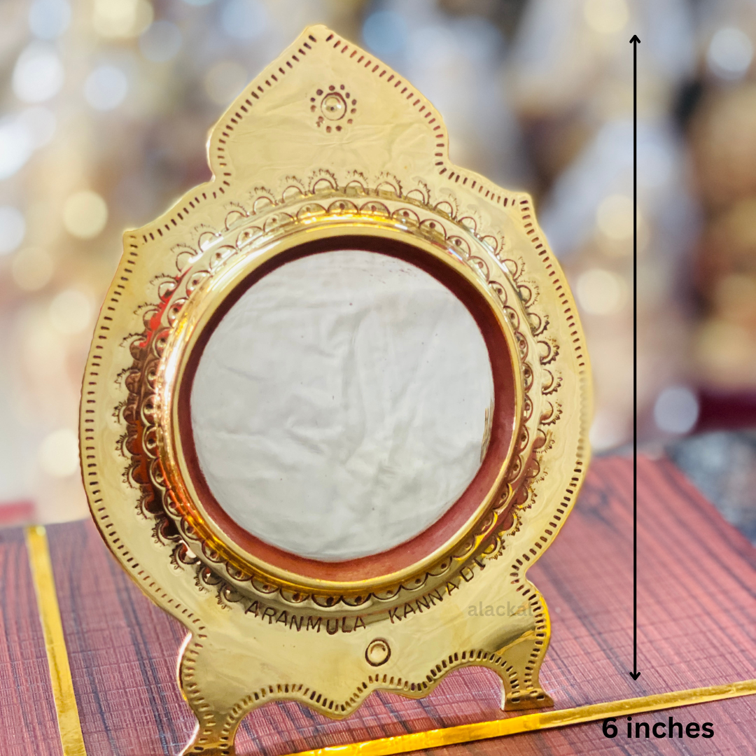 AUTHENTIC ARANMULA KANNADI WITH STAND | HANDCRFATED METAL MIRROR | GIFTING | SHOWPIECE