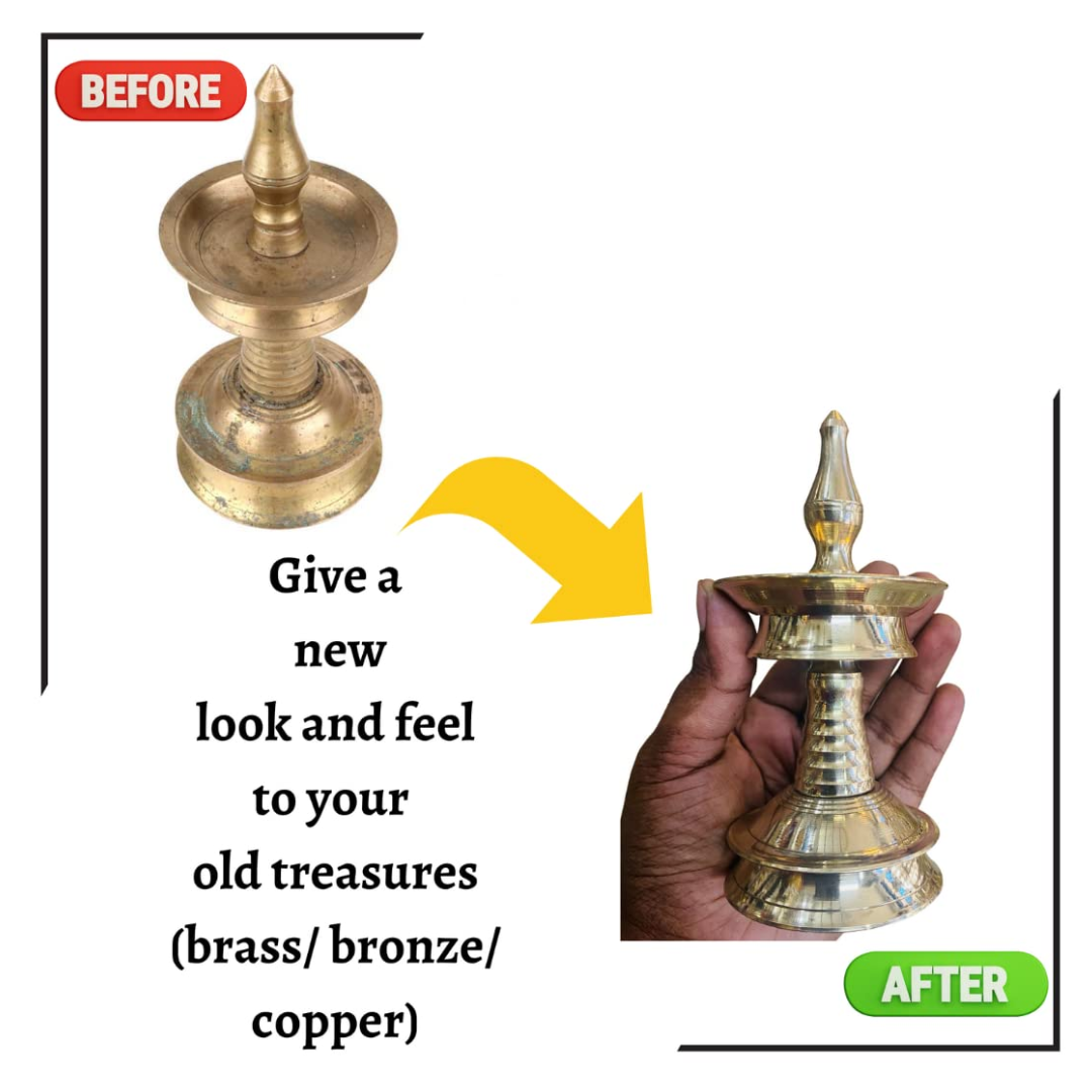 BRASS HANGING LAMP, CHAIN AND HOOKS WITH FREE DHARA LIQUID POLISH