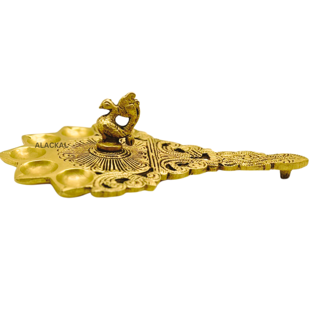 BRASS PANCHARATHI WITH PEACOCK HEAD