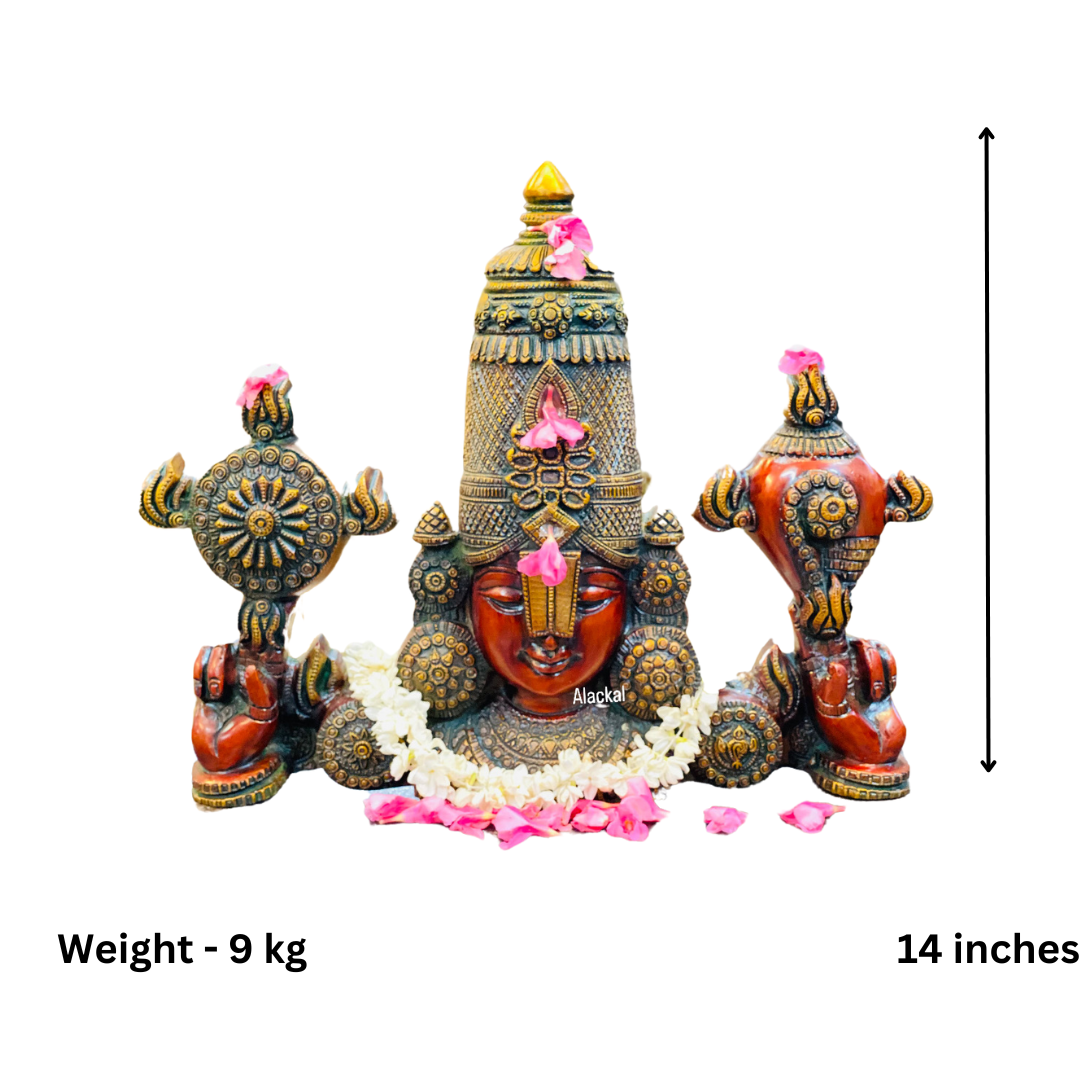 PREMIUM BRASS BALAJI IDOL ( RED COLOUR ) FOR HOME POOJA ROOM | HOME DECOR