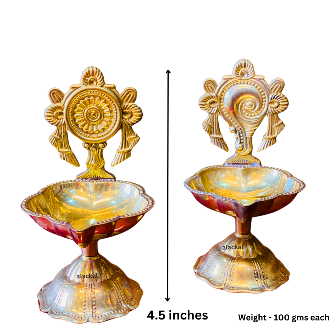 BRASS SHANKHU CHAKRA DIYA FOR DIWALI RETURN GIFT