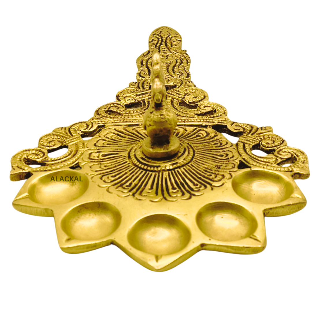 BRASS PANCHARATHI WITH PEACOCK HEAD