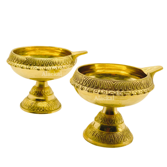 BRASS KUBERA LAMP WITH STAND  ( PAIR )