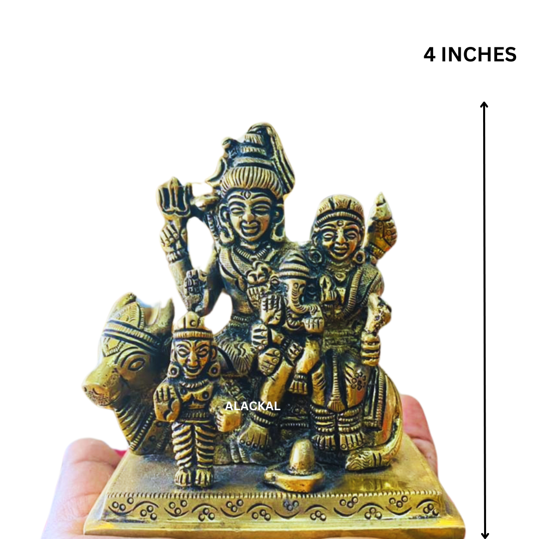 BRASS SHIVAKUDUMBAM | SIVA FAMILY | ANTIQUE FINISH