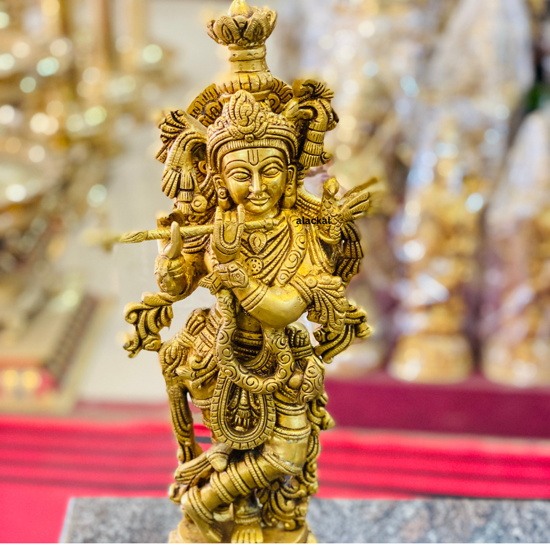 BRASS CUTE KRISHNA VIGRAHAM | SHREE KRISHNA IDOL | KRISHNA STATUE FOR HOME