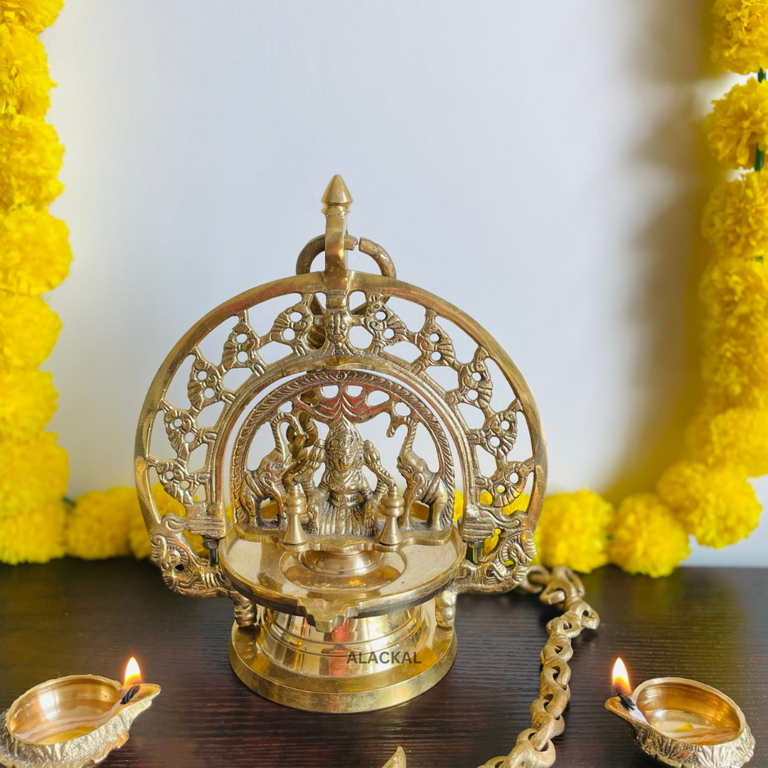 BRASS GAJALAKSHMI HANGING LAMP