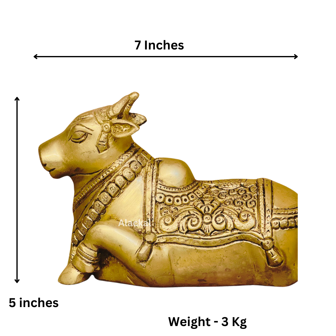 BRASS NANDHI WITH DETAILED DESIGN FOR HOME DECOR | TEMPLE RITUALS