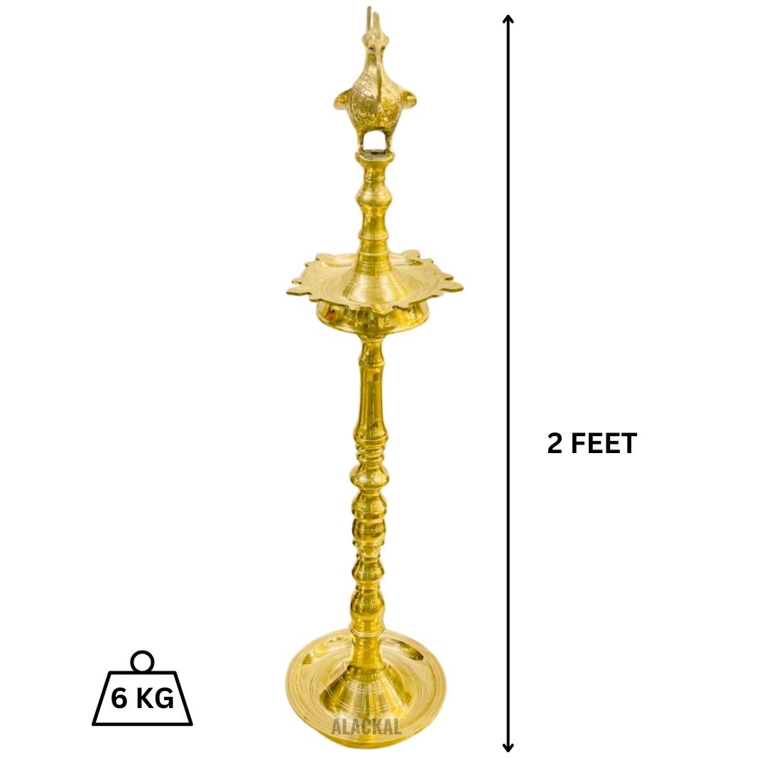 BRASS ANNAPAKSHI VILAKKU - PEACOCK HEADED OIL LAMP