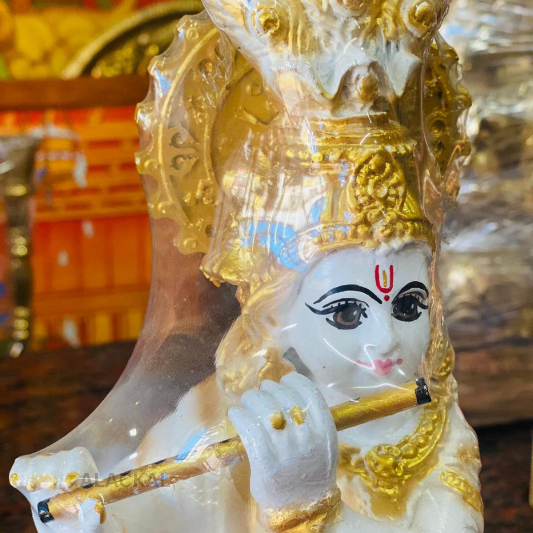 SREE KRISHNA IDOL IN FIBER MATERIAL | WHITE COLOUR | KRISHNA VIGRAHAM FOR VISHU