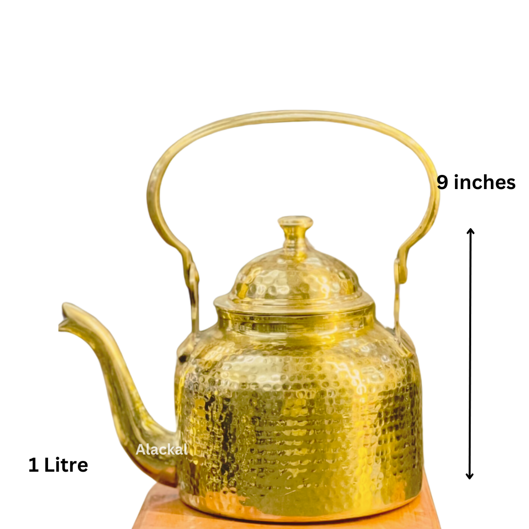 TRADITIONAL BRASS SOUTH INDIAN COFFEE KETTLE | TEA POT | BRASSWARE | CHAI POT