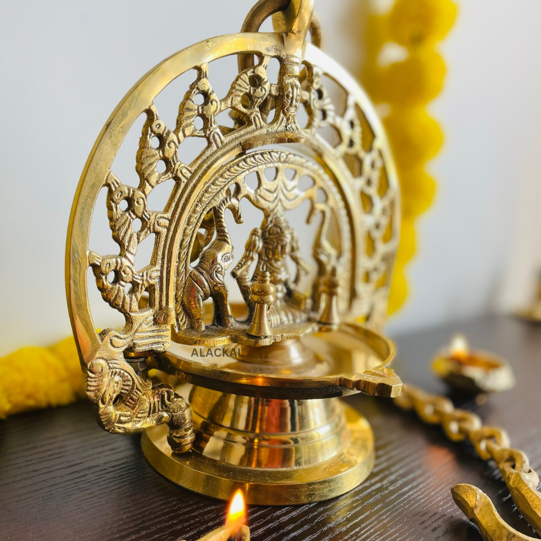 BRASS GAJALAKSHMI HANGING LAMP