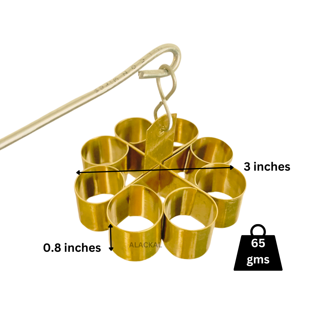 BRASS ACHAPPAM MAKER WITH STEEL HANDLE