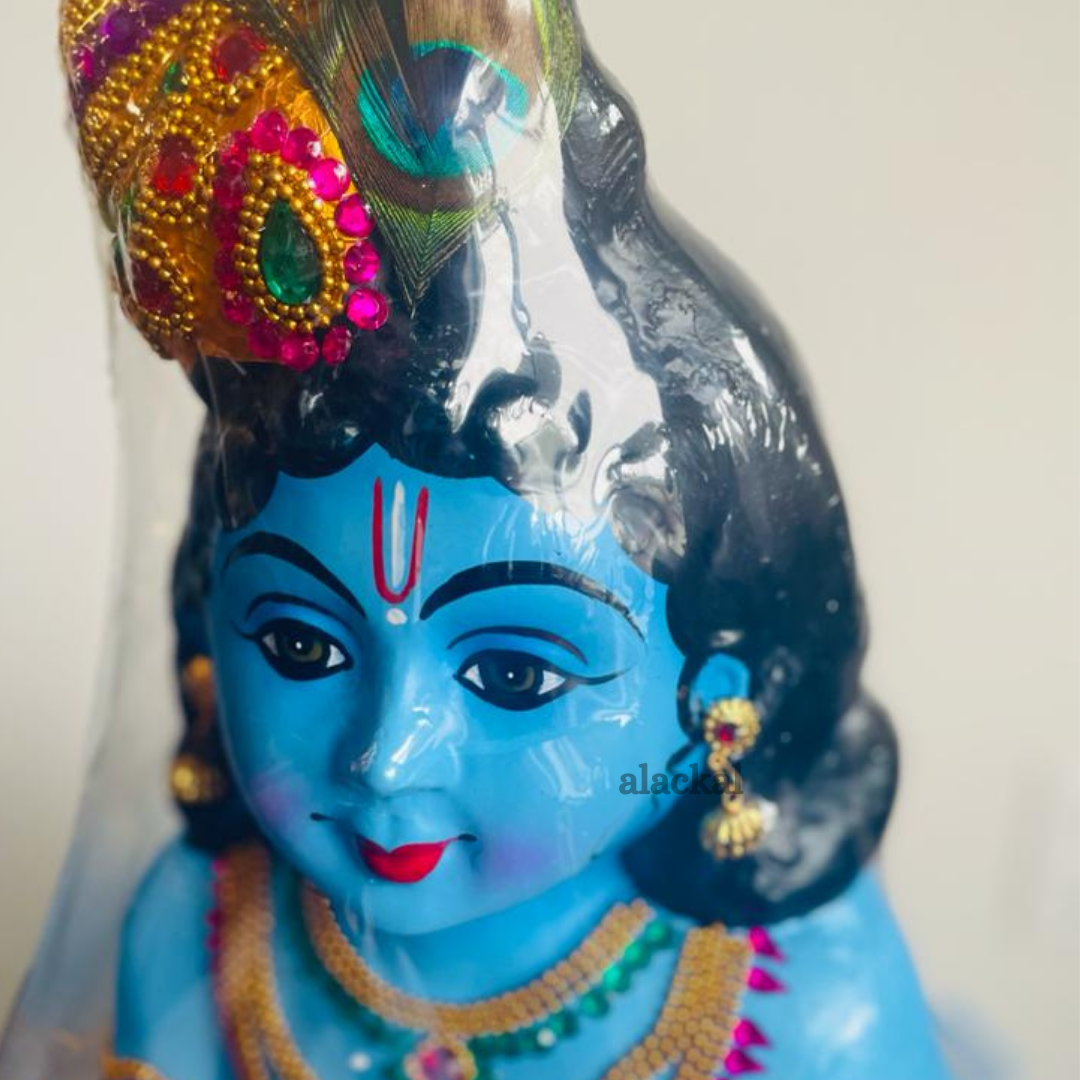 FIBER KRISHNA WITH ORNAMENTS FOR VISHUKANI | LADDU GOPAL