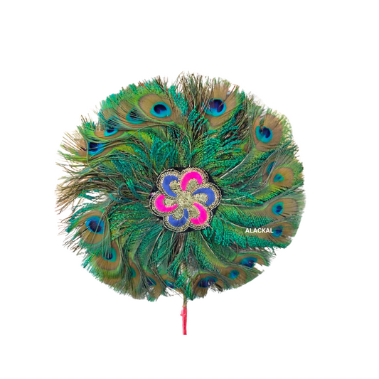 PEACOCK FEATHER FAN | AALAVATTAM | AALAVATTOM