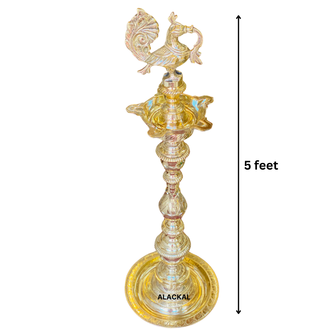 BRASS MAHABHARATHA VILAKKU | KUTHUVILAKKU | PEACOCK HEADED OIL LAMP