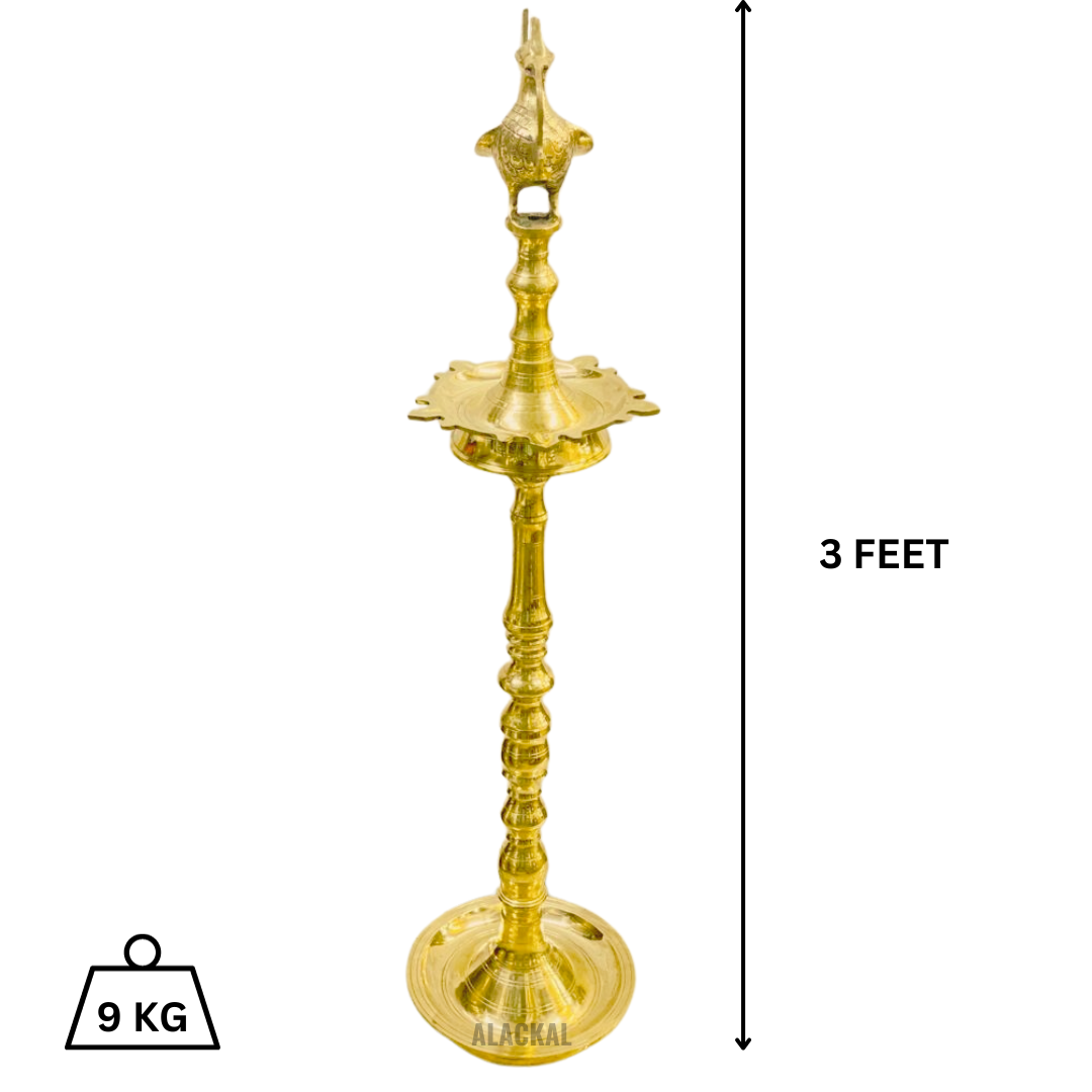 BRASS ANNAPAKSHI VILAKKU - PEACOCK HEADED OIL LAMP