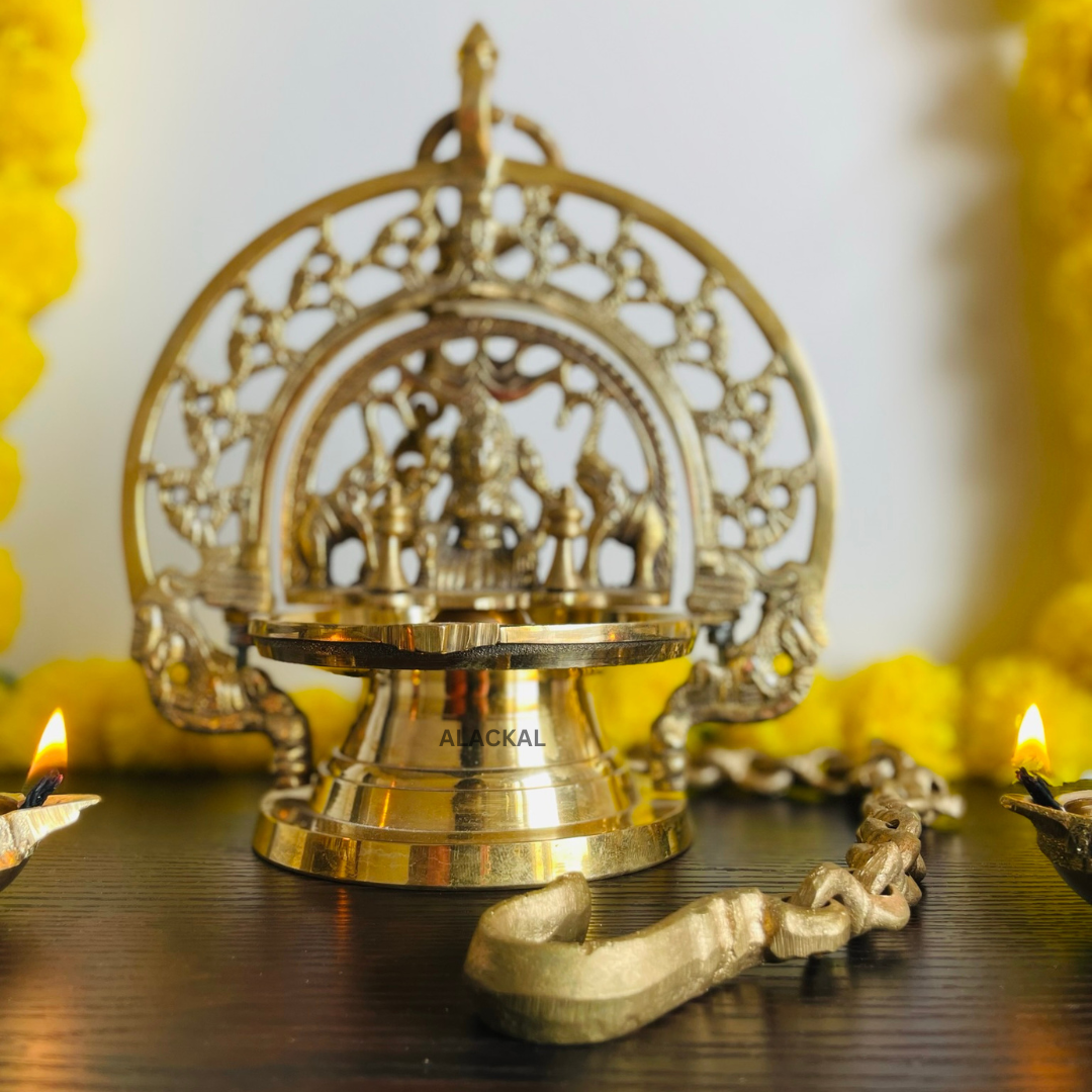 BRASS GAJALAKSHMI HANGING LAMP