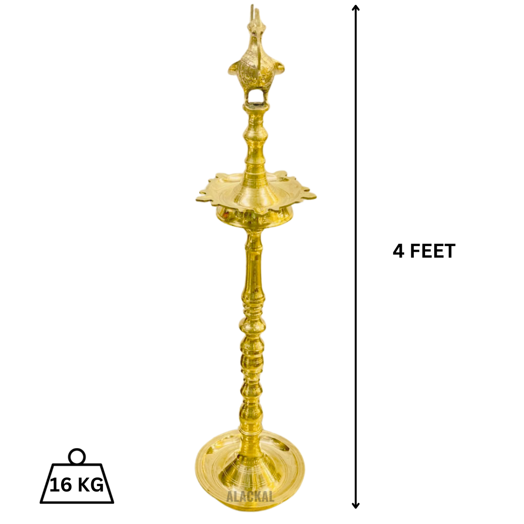 BRASS ANNAPAKSHI VILAKKU - PEACOCK HEADED OIL LAMP