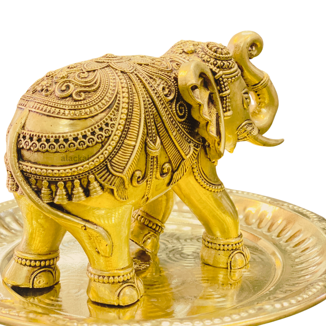 BRASS LIGHTWEIGHT ELEPHANT WITH DESIGNS FOR HOME DECORATION