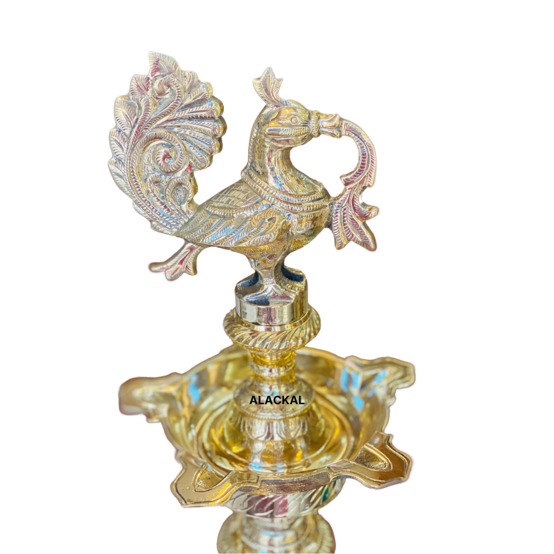 BRASS MAHABHARATHA VILAKKU | KUTHUVILAKKU | PEACOCK HEADED OIL LAMP