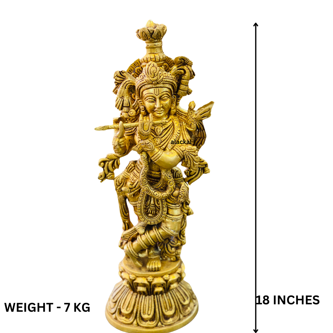 BRASS CUTE KRISHNA VIGRAHAM | SHREE KRISHNA IDOL | KRISHNA STATUE FOR HOME